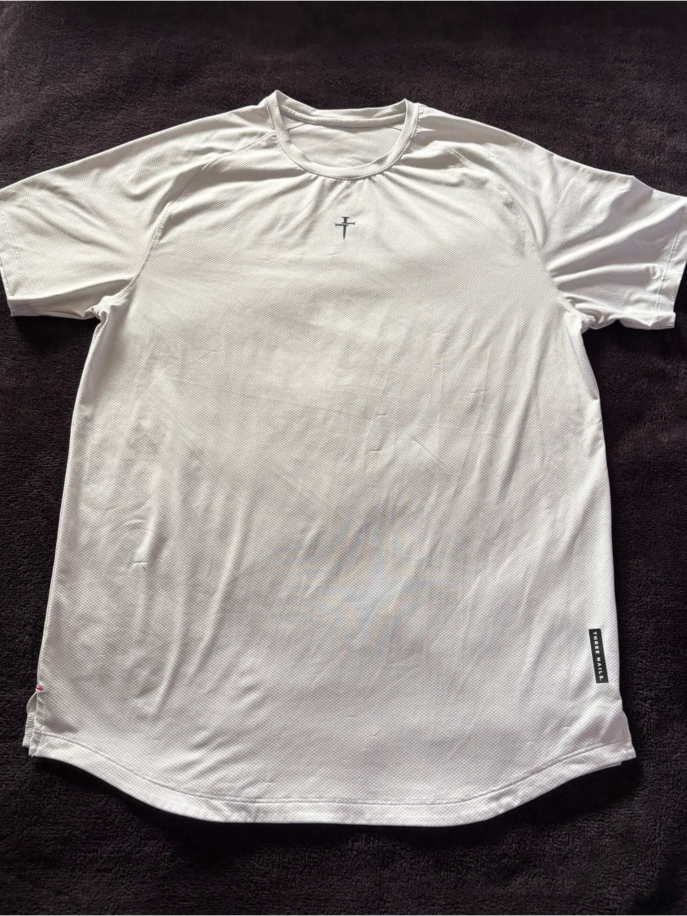 Three Nails Cross Pro-Tech light gray tee men’s XL 32”x23” GUC
